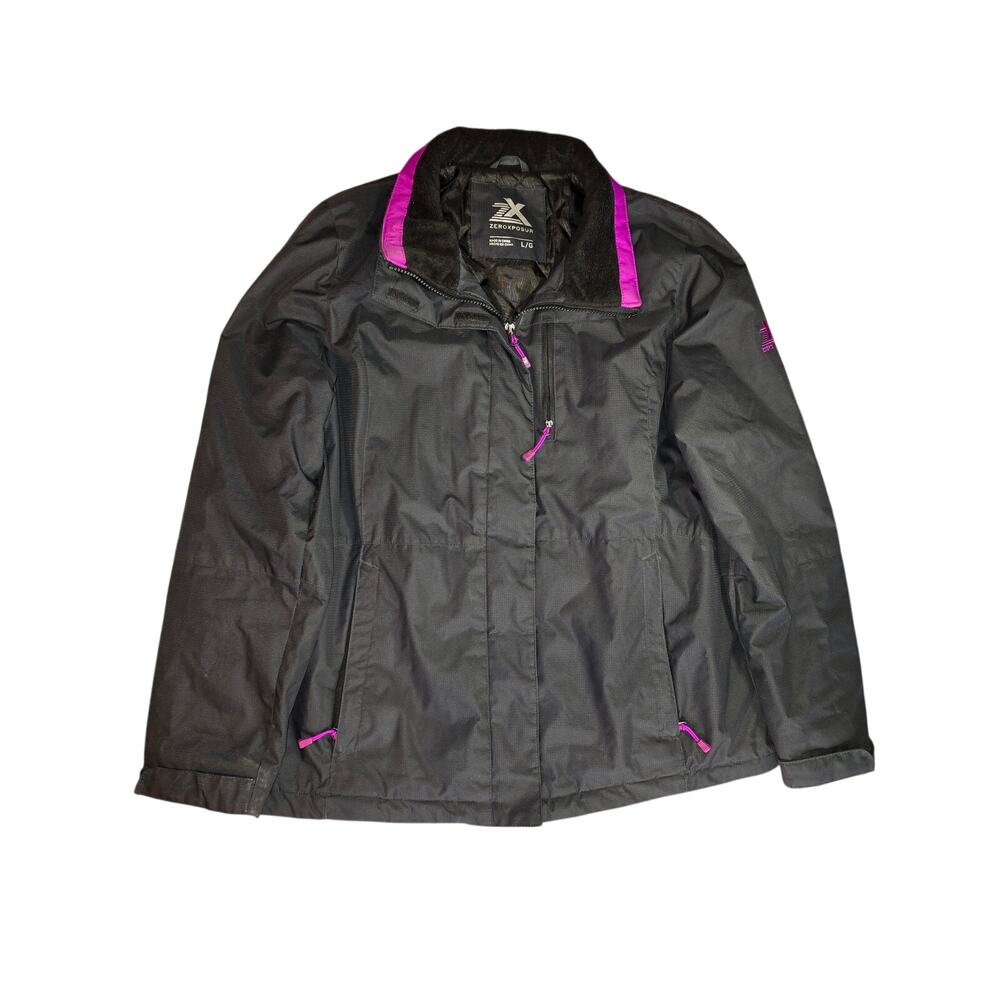 Zeroxposur Black/Orchid Women's Winter Jacket Size L